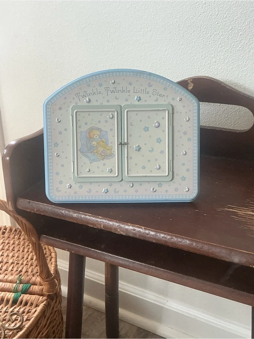 Vintage Twinkle Twinkle Little Star Blue Nursery picture frame Eden toys rare - Picture 10 of 14